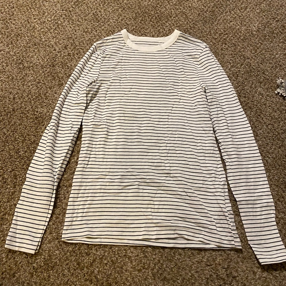 Black and white striped long sleeve shirt. Size S